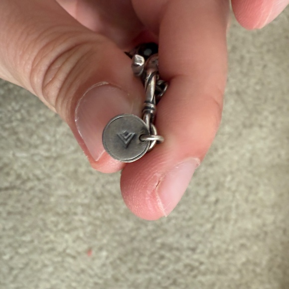 Silpada B1477 Sterling Silver Smokey Topaz Bead Bracelet with Heart Tag - Picture 3 of 5